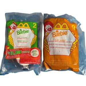 VINTAGE 1999 Set of 2 McDonald's Toys Malibu Barbie & 1959 #1 Barbie Doll